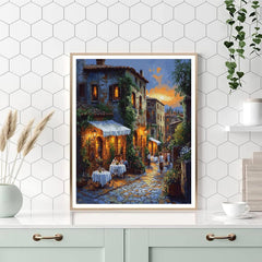 Street Cafes in Trastevere Rome Italy - DIY Painting By Numbers Kit