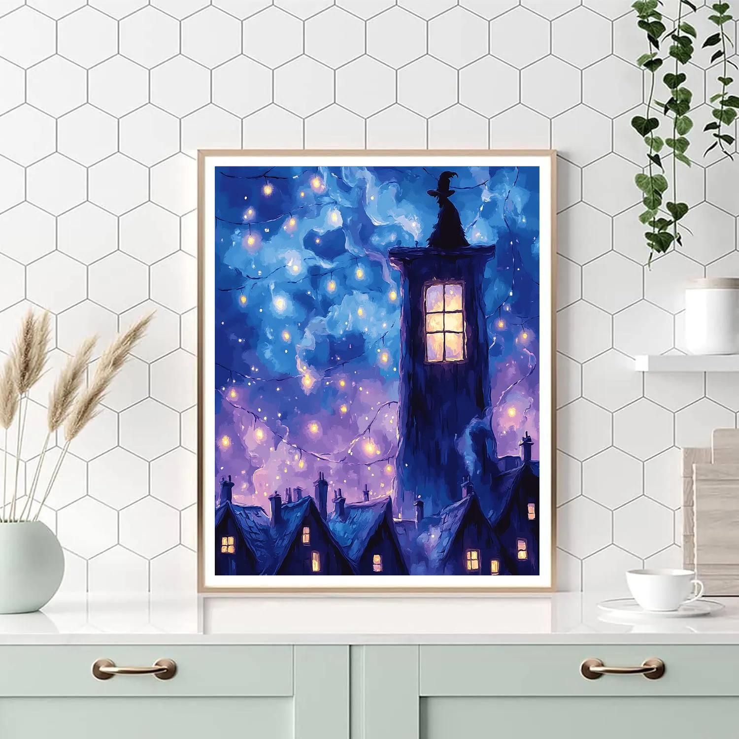 Howl Castle Window View Disney Inspired - DIY Painting By Numbers Kit