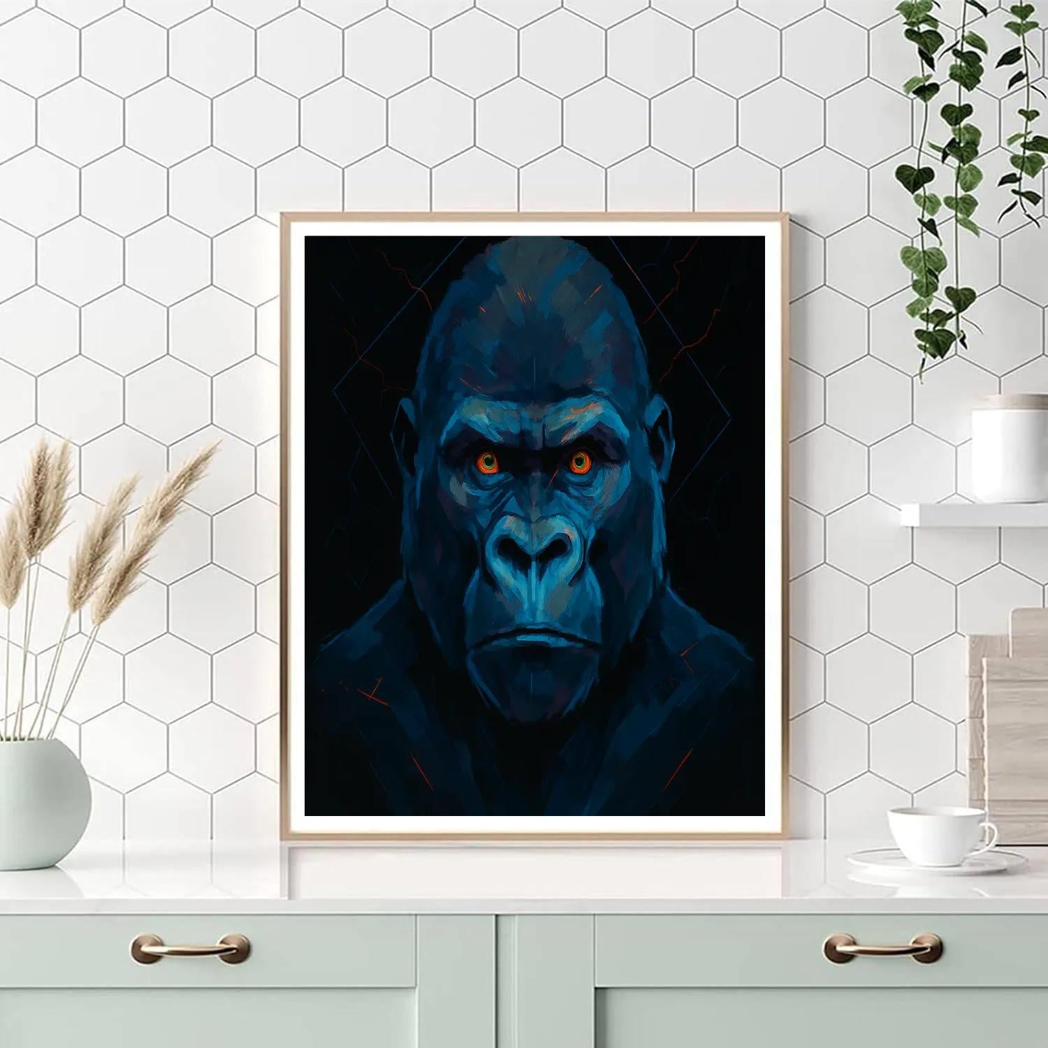 Velvet Thunder Gorilla Portrait - DIY Painting By Numbers Kit