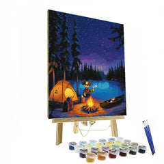 Goofy Lakeside Camping Fun Disney Inspired - DIY Painting By Numbers Kit