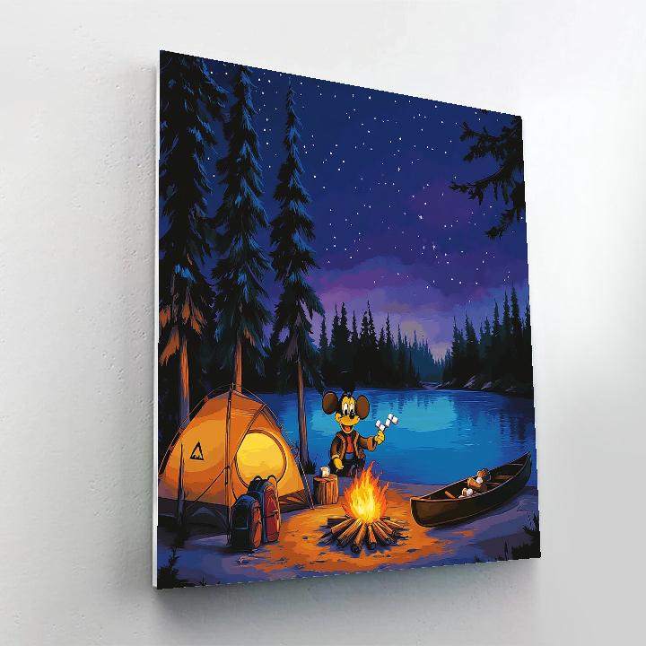 Goofy Lakeside Camping Fun Disney Inspired - DIY Painting By Numbers Kit