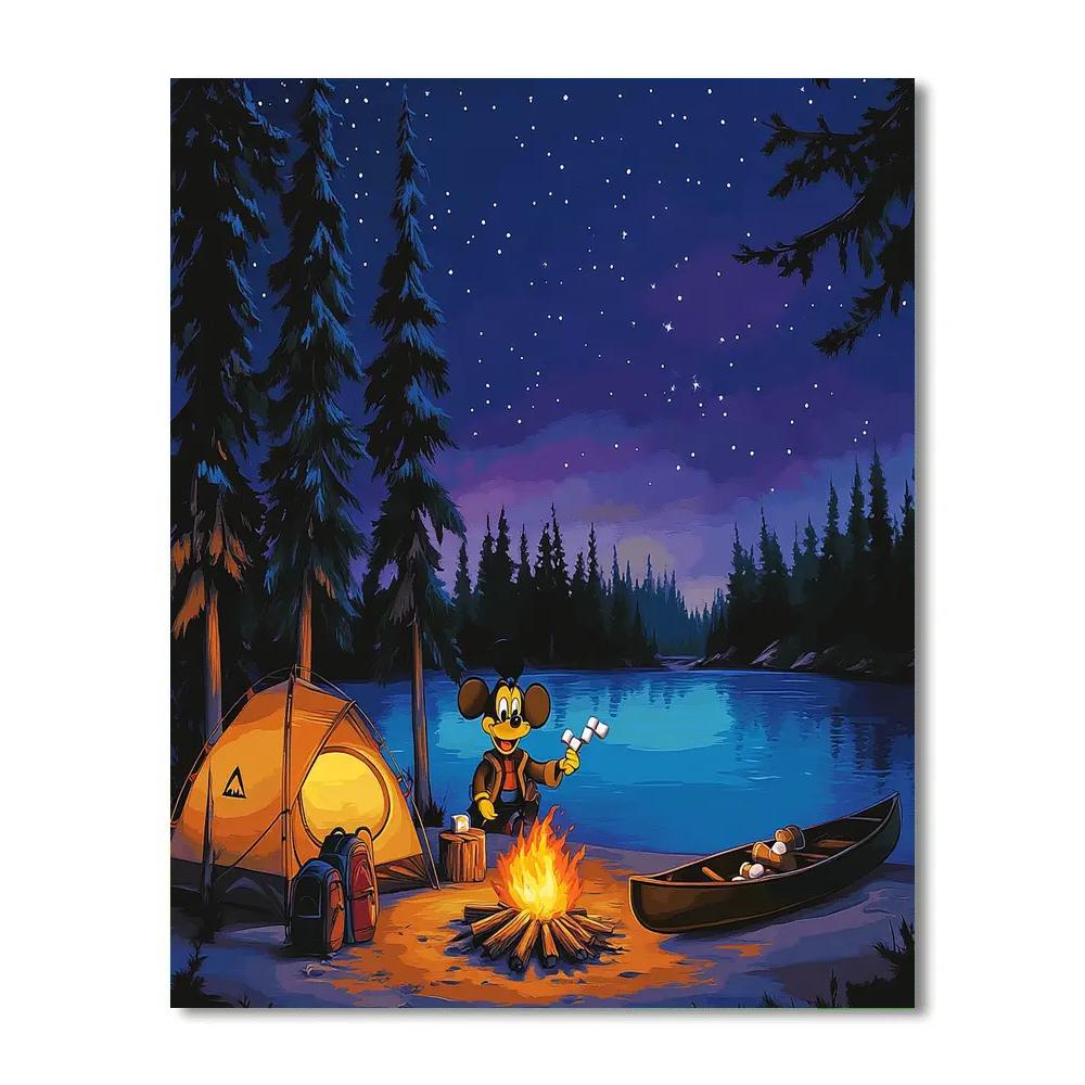 Goofy Lakeside Camping Fun Disney Inspired - DIY Painting By Numbers Kit