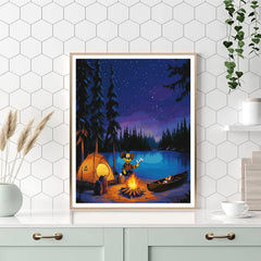Goofy Lakeside Camping Fun Disney Inspired - DIY Painting By Numbers Kit