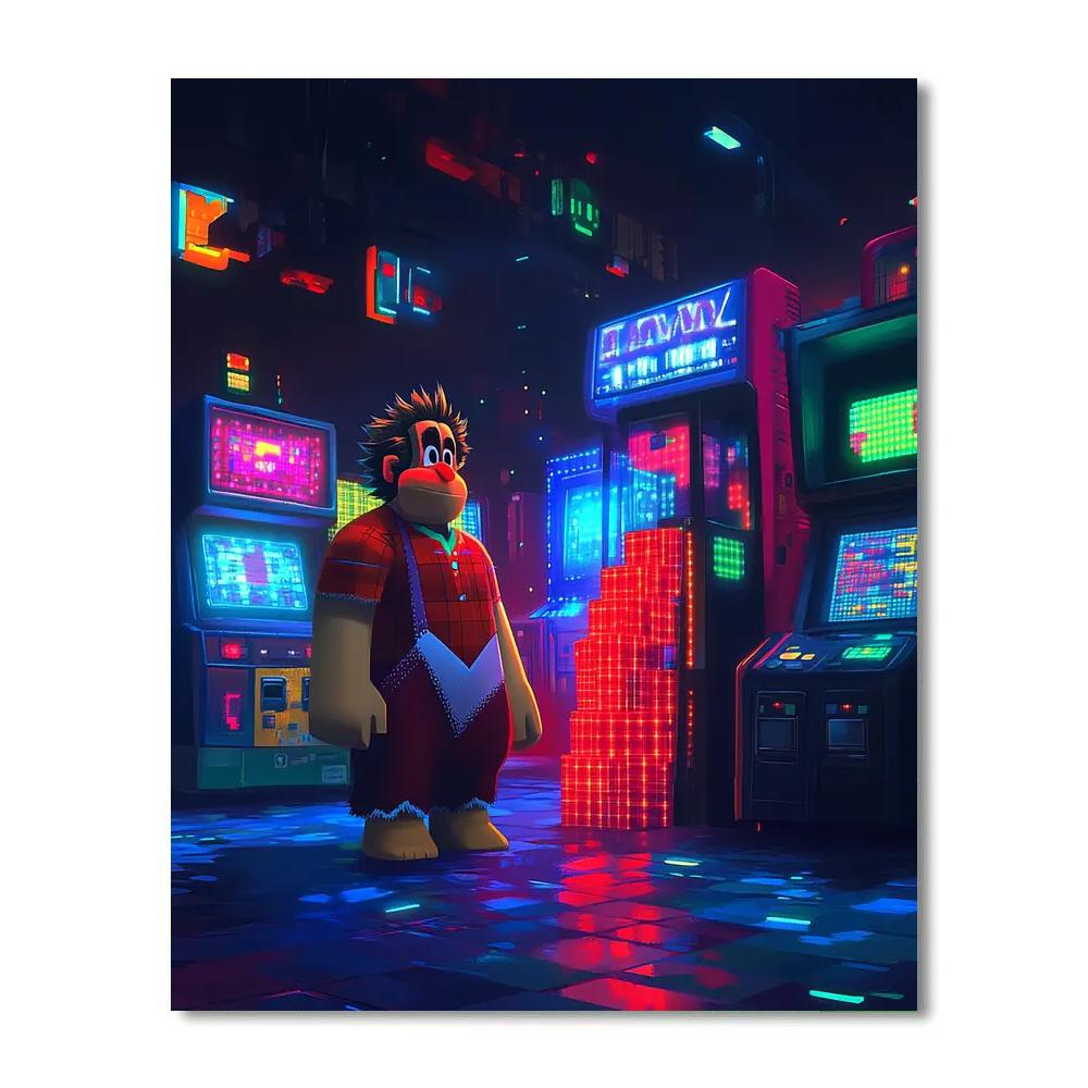Wreck It Ralph Retro Arcade Smash Course Disney Inspired - DIY Painting By Numbers Kit
