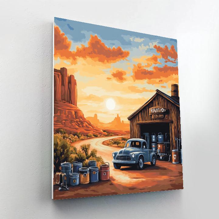 Mater Desert Garage Tune Up Disney Inspired - DIY Painting By Numbers Kit