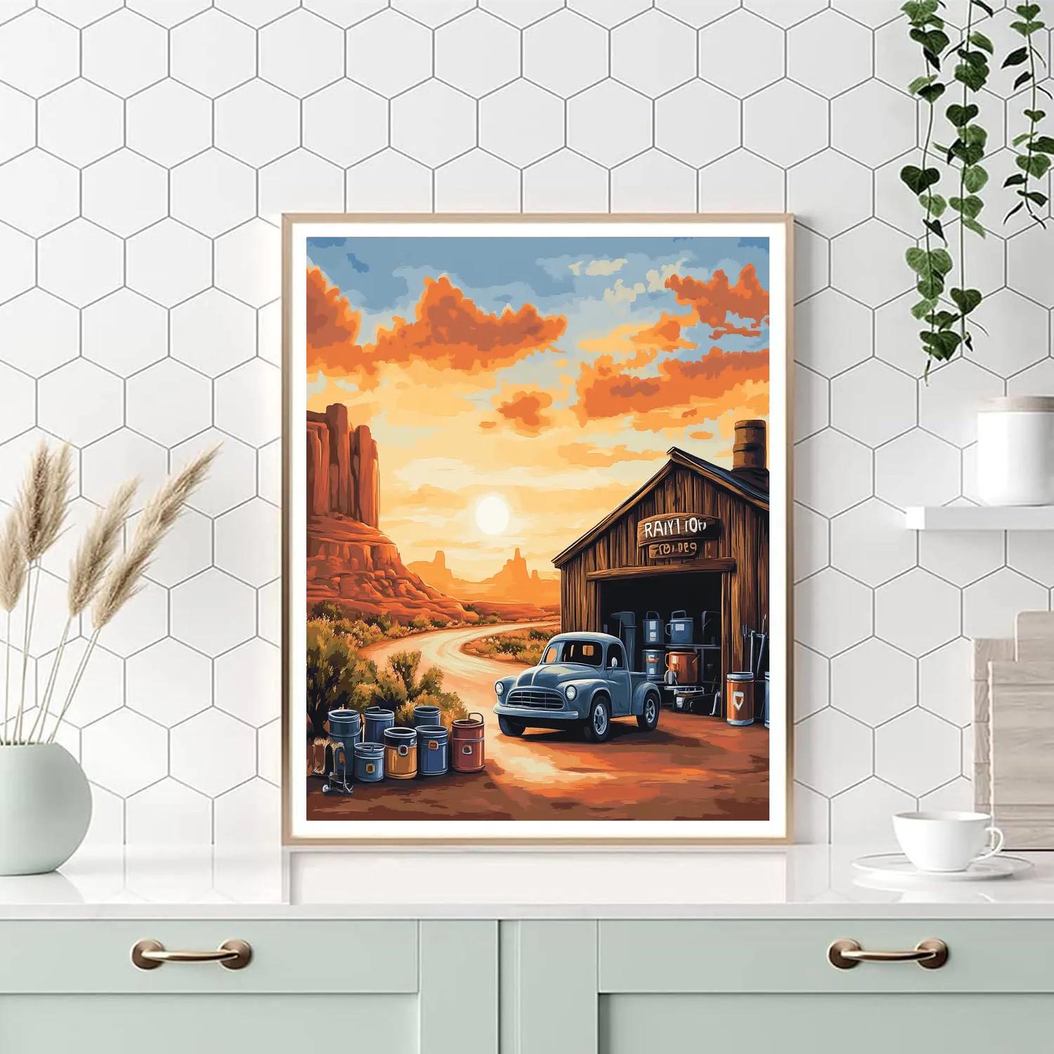 Mater Desert Garage Tune Up Disney Inspired - DIY Painting By Numbers Kit