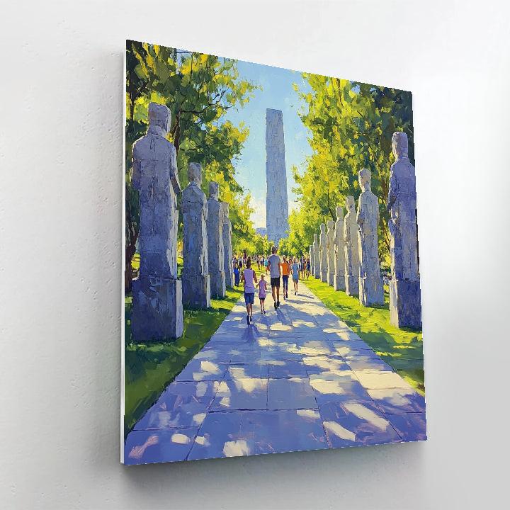 Vigeland Sculpture Park Avenue in Oslo Norway - DIY Painting By Numbers Kit