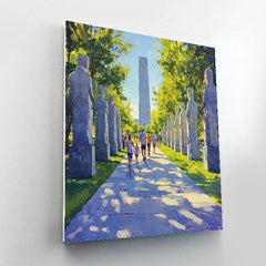 Vigeland Sculpture Park Avenue in Oslo Norway - DIY Painting By Numbers Kit