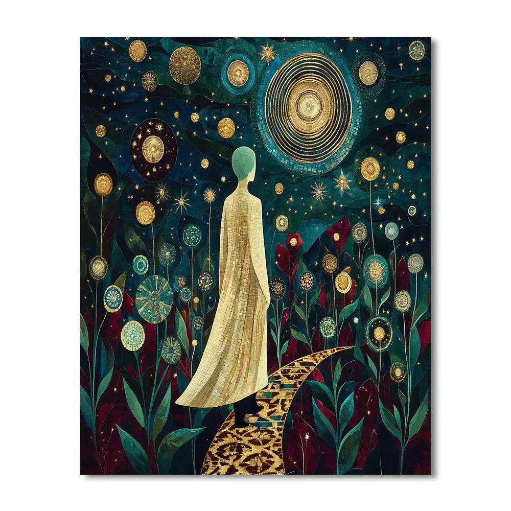 Gustav Klimt Inspired Golden Star Garden - DIY Painting By Numbers Kit