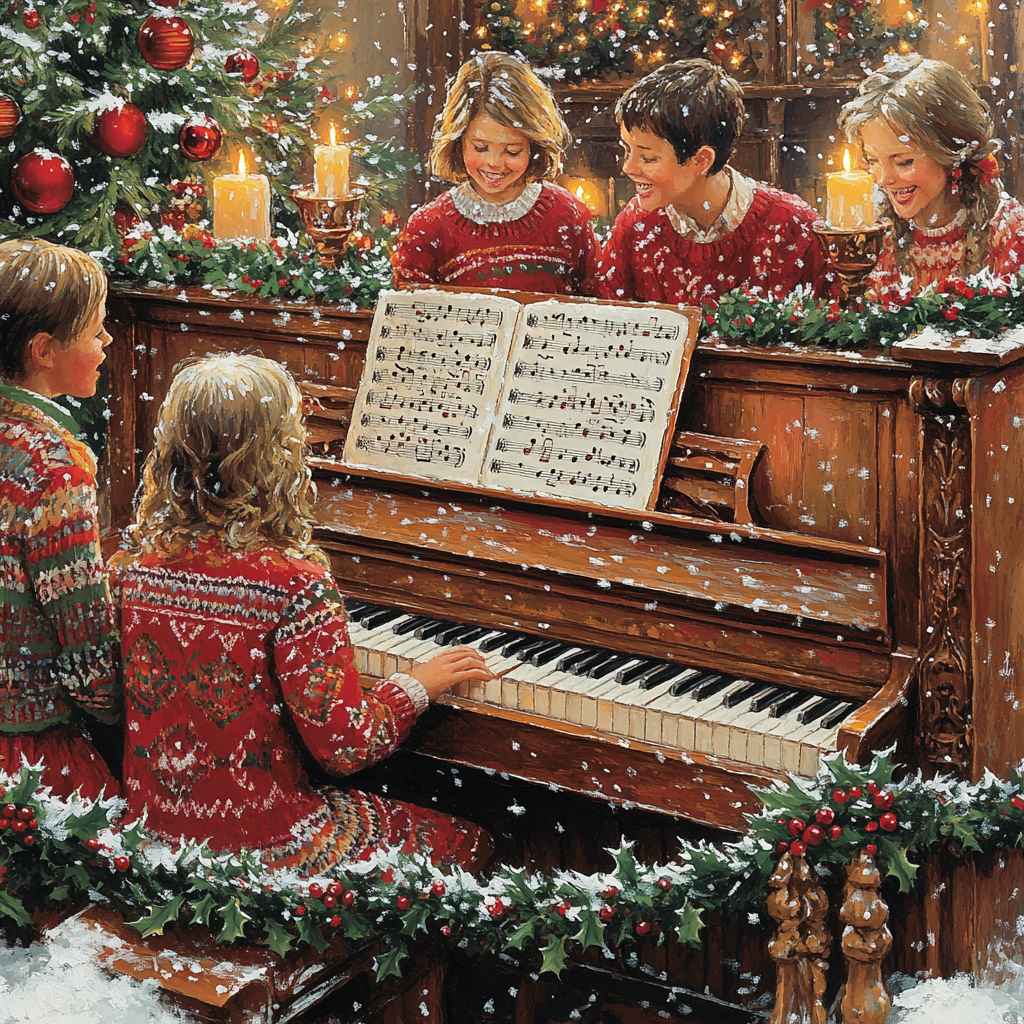 Garlands Around the Piano - DIY Painting By Numbers Kit