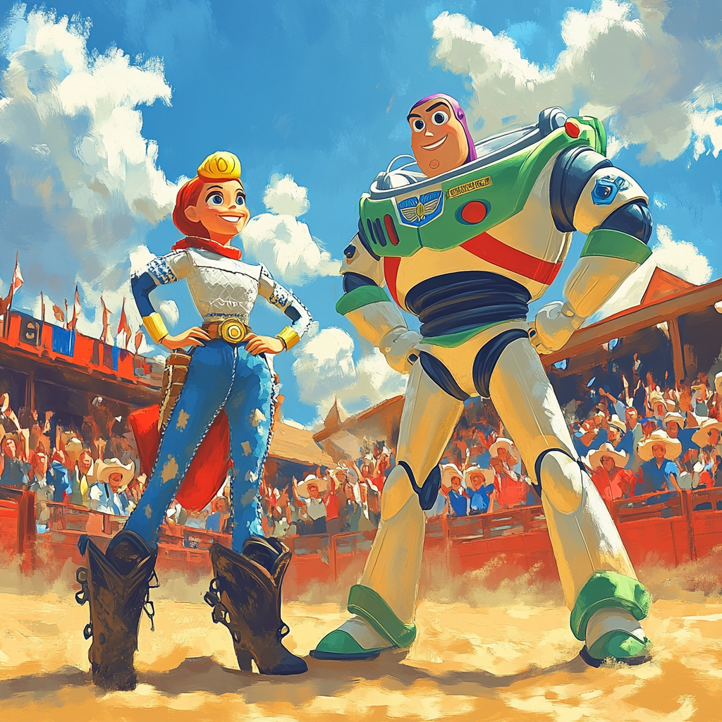 Buzz and Jessie's Rodeo Showdown Disney Inspired - DIY Painting By Numbers Kit