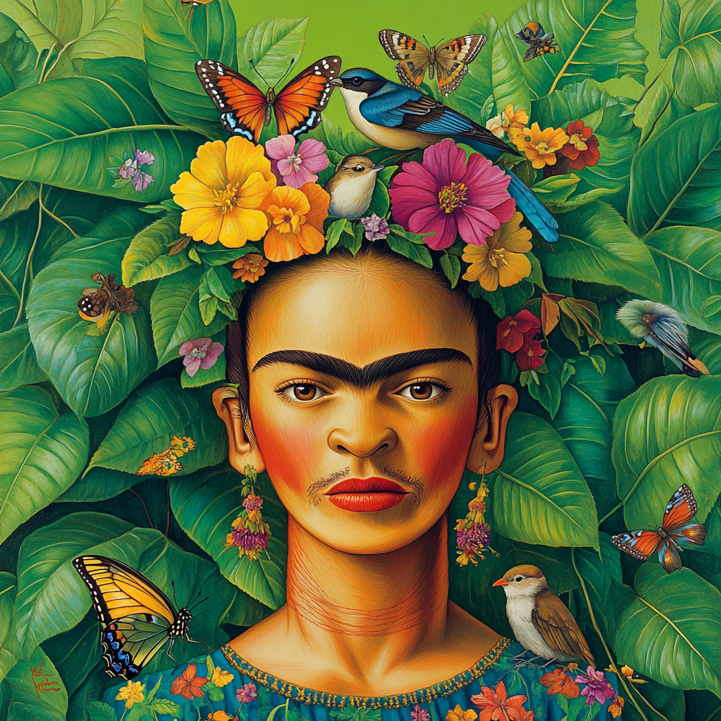Frida Kahlo Inspired Flower Crown Forest Spirit - DIY Painting By Numbers Kit