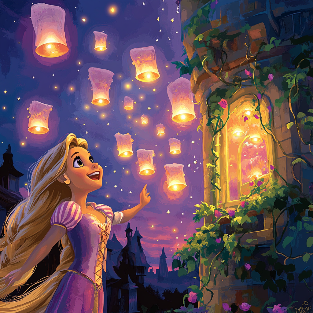 Rapunzel's Tower Lantern Surprise Disney Inspired - DIY Painting By Numbers Kit