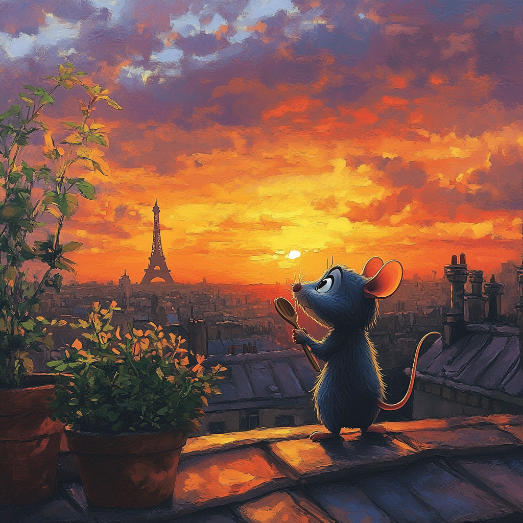 Remy Rooftop Cooking Dream - Disney Inspired - DIY Painting By Numbers Kit