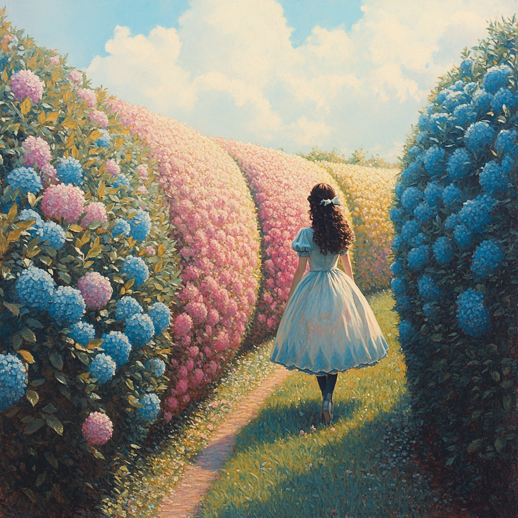 Alice Curious Garden Maze Path - Disney Inspired - DIY Painting By Numbers Kit