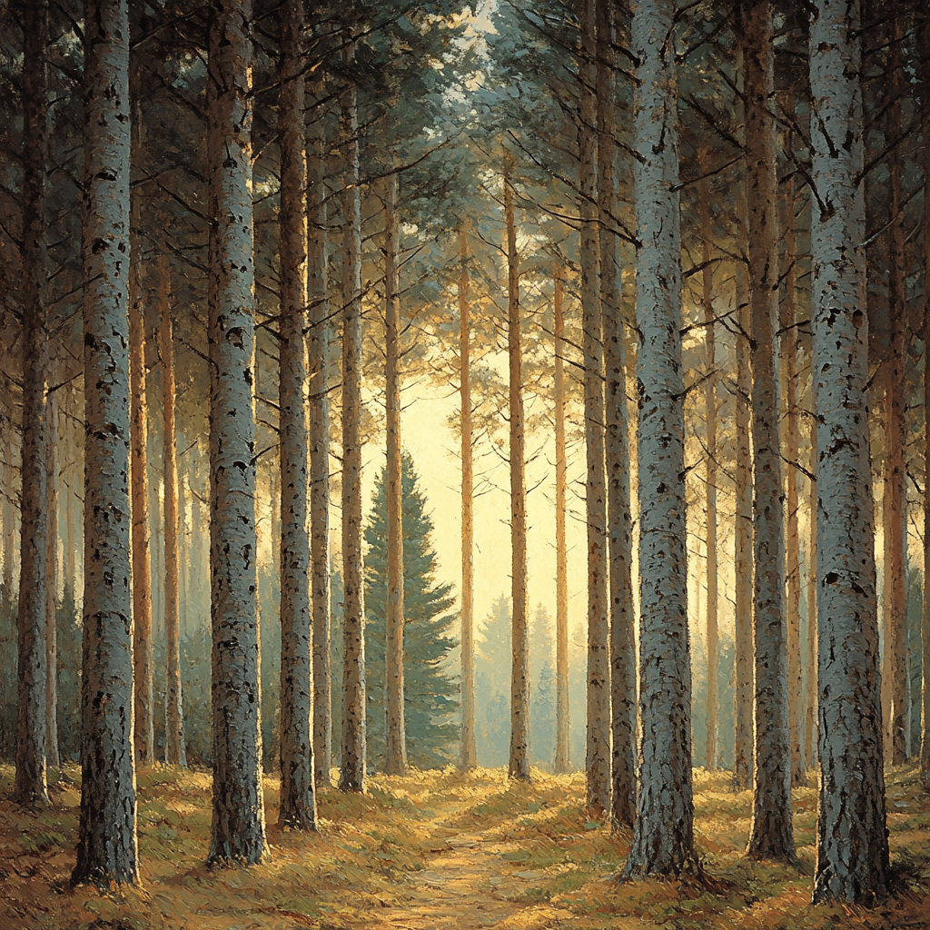 Leonardo da Vinci Inspired Silence of Tall Pines - DIY Painting By Numbers Kit