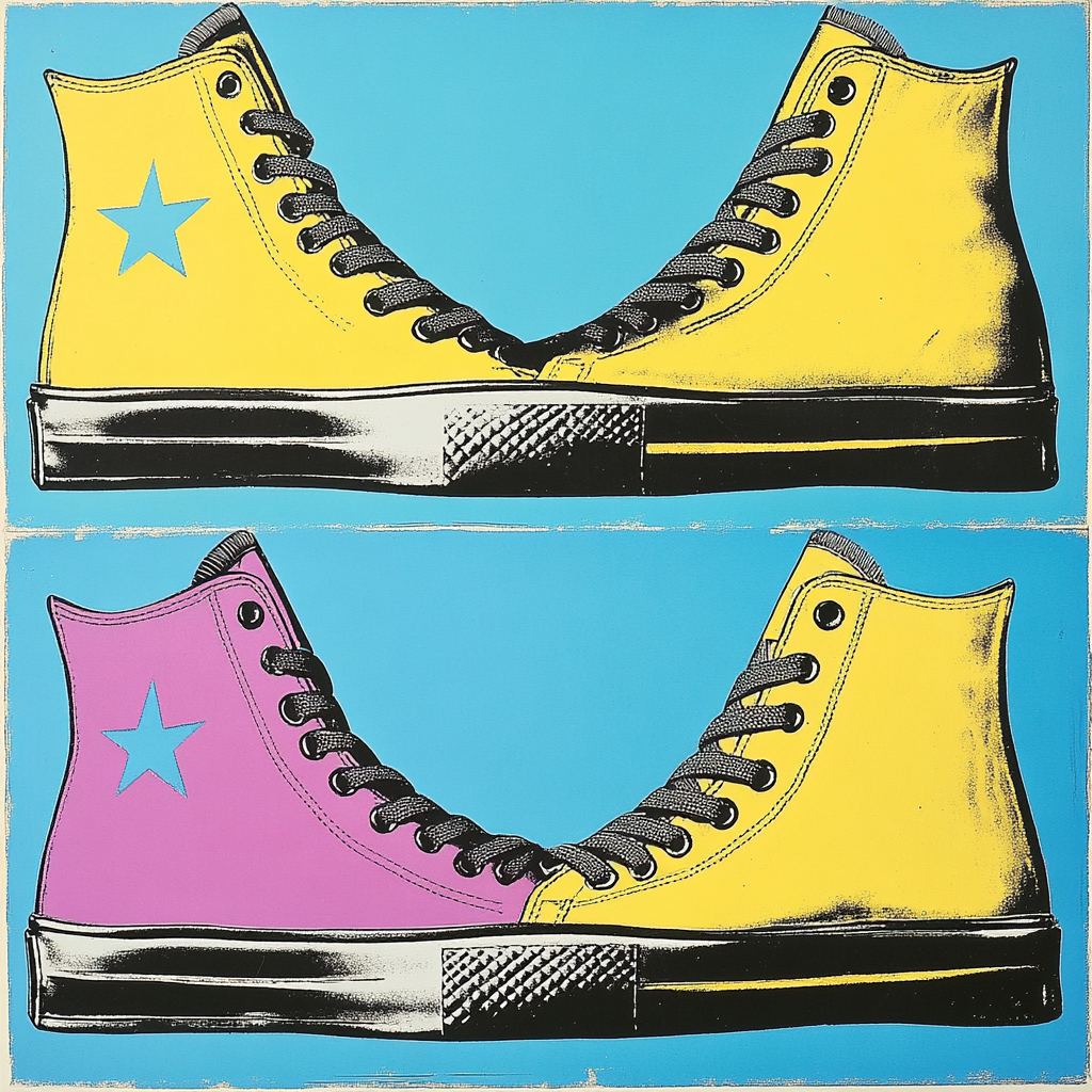 Andy Warhol Inspired Neon Sneakers - DIY Painting By Numbers Kit