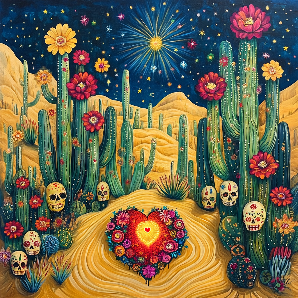 Frida Kahlo Inspired Desert Soul of Prickly Dreams - DIY Painting By Numbers Kit