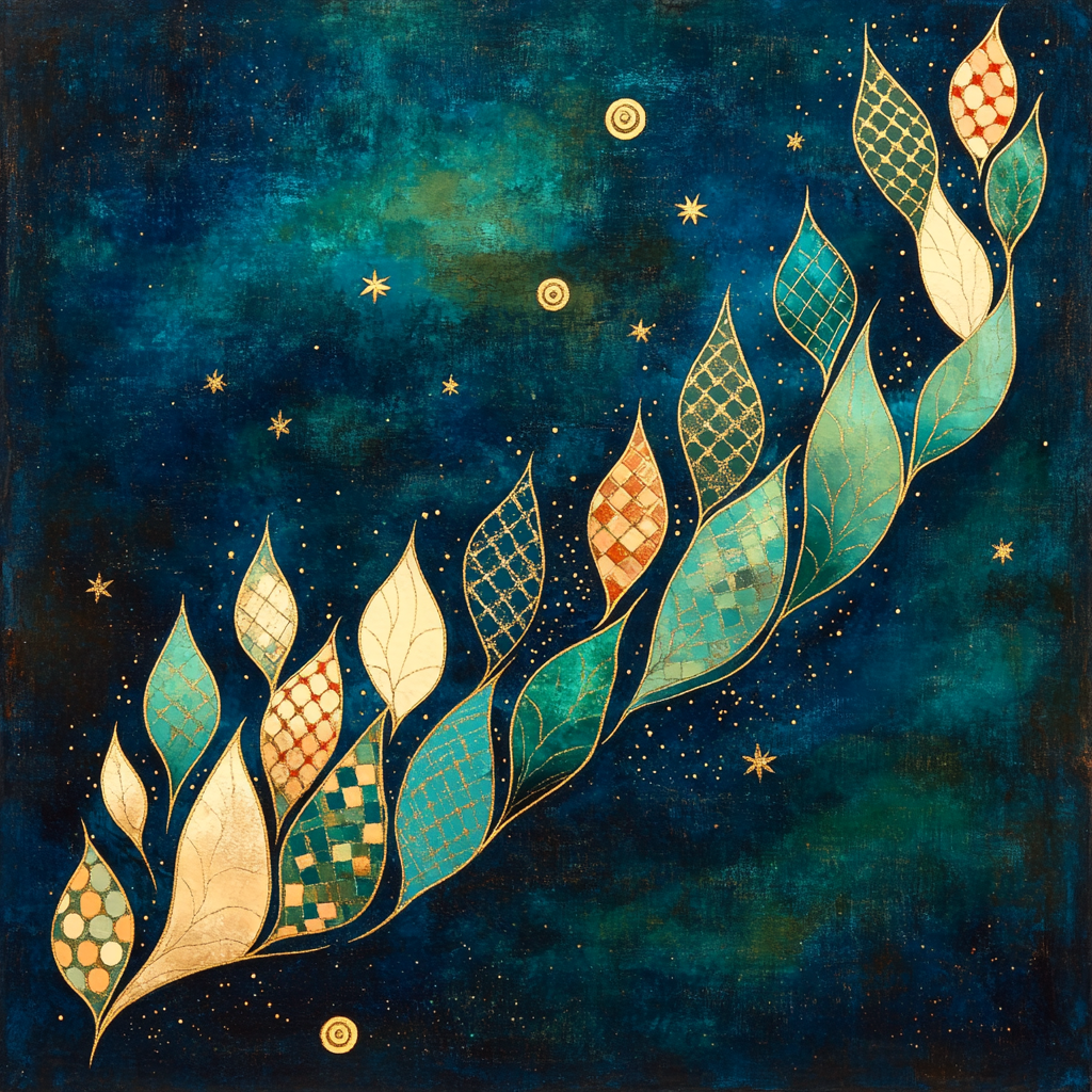 Gustav Klimt Inspired Celestial Tide of Golden Leaves - DIY Painting By Numbers Kit