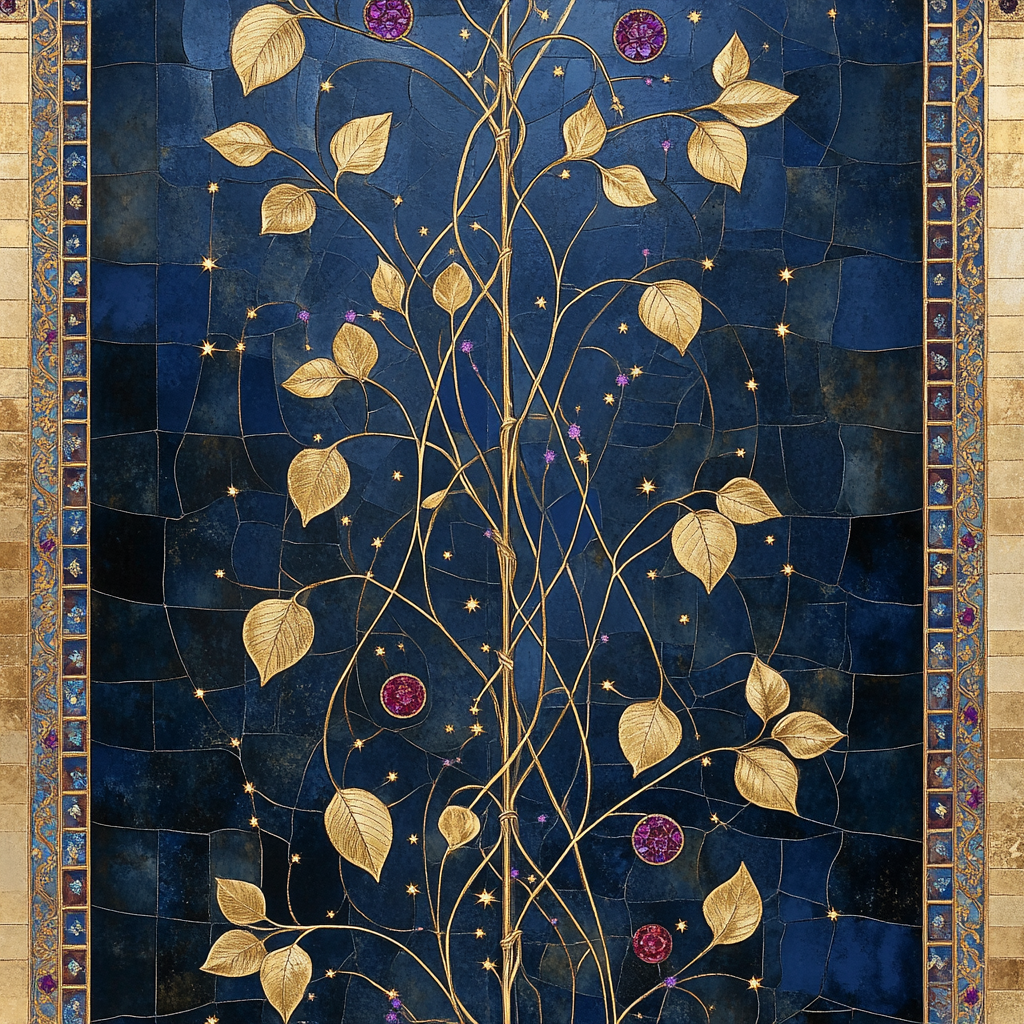 Gustav Klimt Inspired Celestial Vine Tapestry - DIY Painting By Numbers Kit