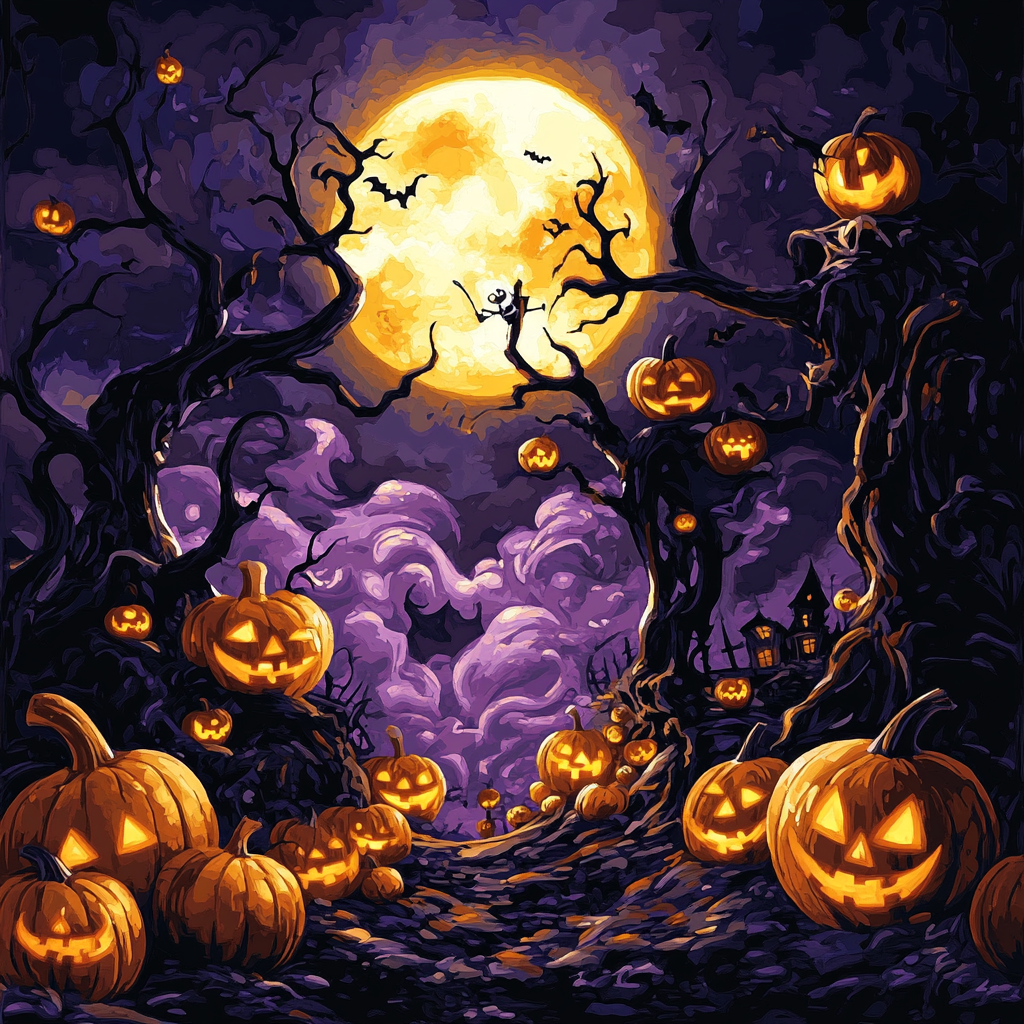 Jack Skellington's Fun Halloween Festival Disney Inspired - DIY Painting By Numbers Kit