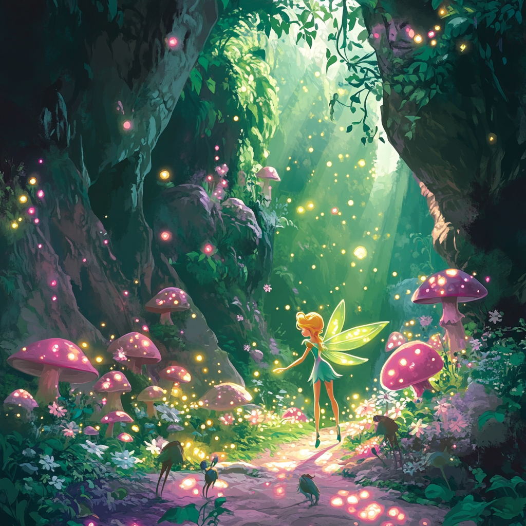 Tinker Bell's Secret Fairy Glade Disney Inspired - DIY Painting By Numbers Kit