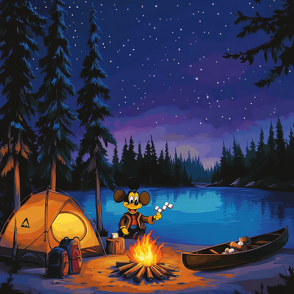 Goofy Lakeside Camping Fun Disney Inspired - DIY Painting By Numbers Kit
