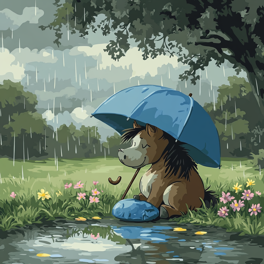 Eeyore Rainy Meadow Umbrella Rest Disney Inspired - DIY Painting By Numbers Kit