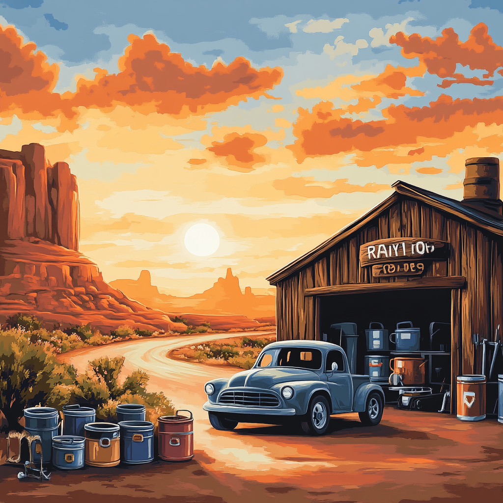 Mater Desert Garage Tune Up Disney Inspired - DIY Painting By Numbers Kit