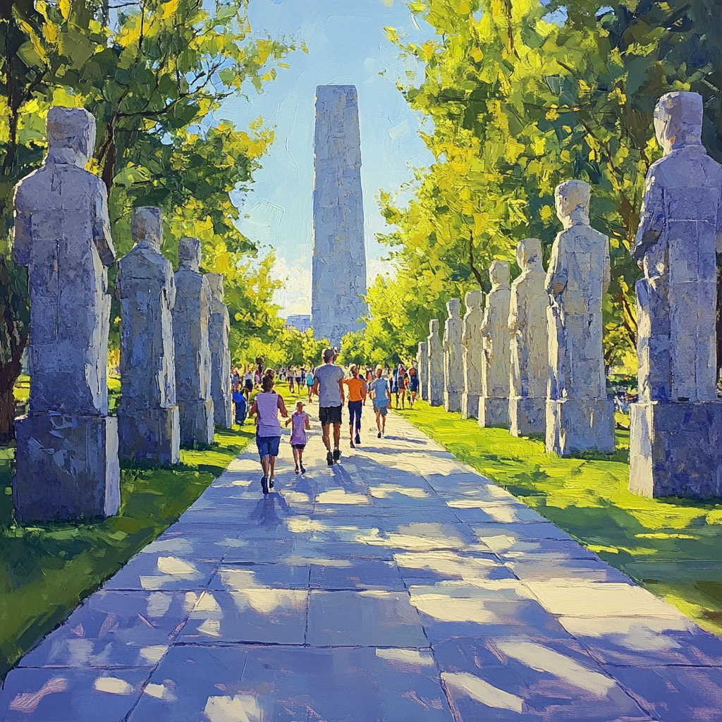 Vigeland Sculpture Park Avenue in Oslo Norway - DIY Painting By Numbers Kit