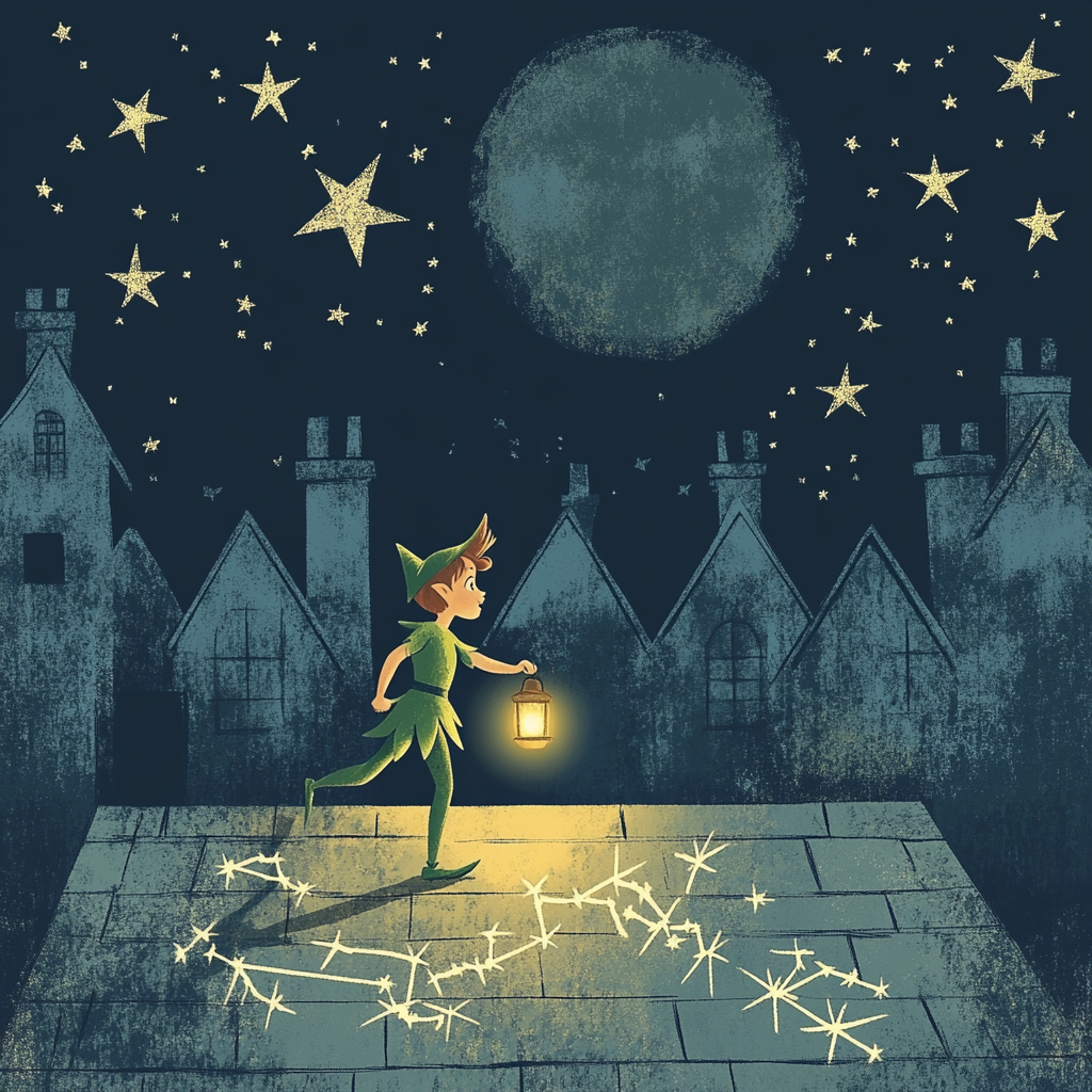 Peter Pan Night Sky Treasure Hunt - DIY Painting By Numbers Kit
