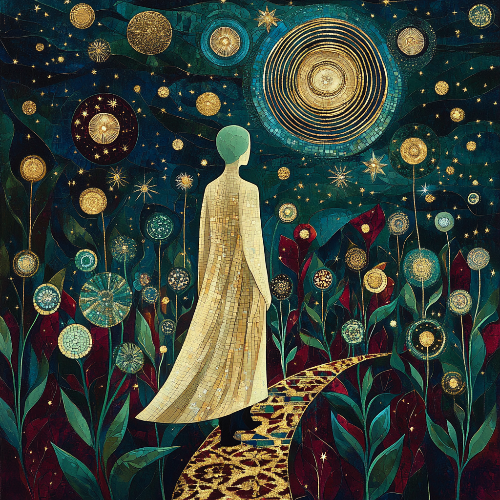 Gustav Klimt Inspired Golden Star Garden - DIY Painting By Numbers Kit