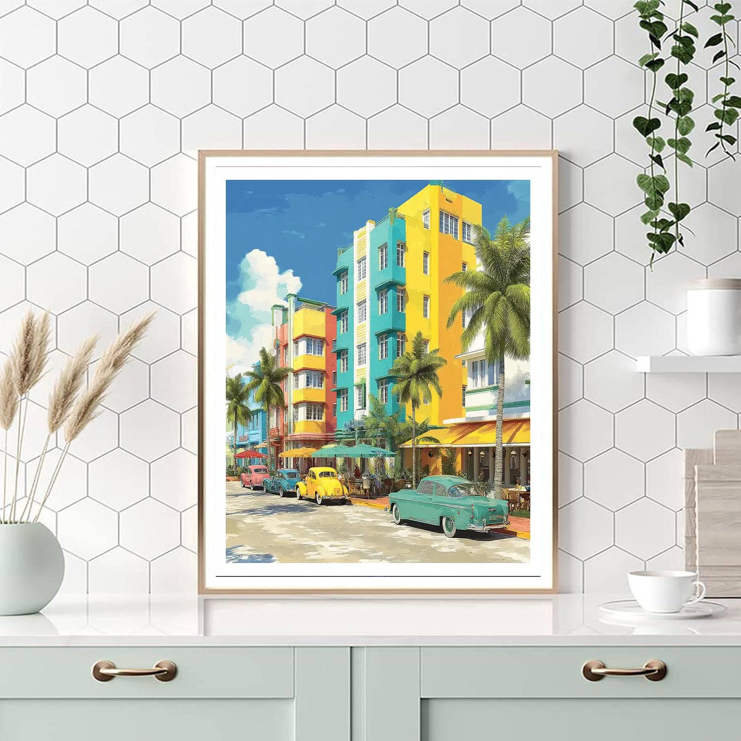 Art Deco Historic District - Miami - DIY Painting By Numbers Kit