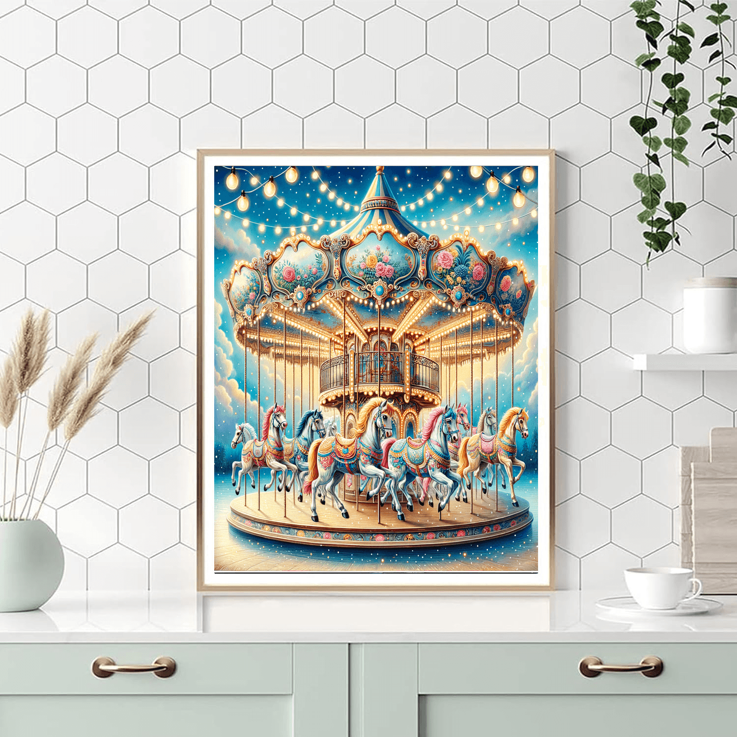 Charming Vintage Carousel - DIY Painting By Numbers Kit