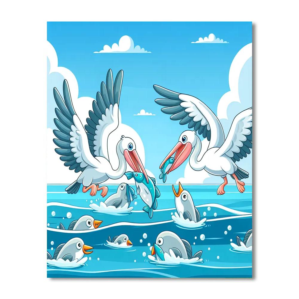 Peppy Pelicans - DIY Painting By Numbers Kit