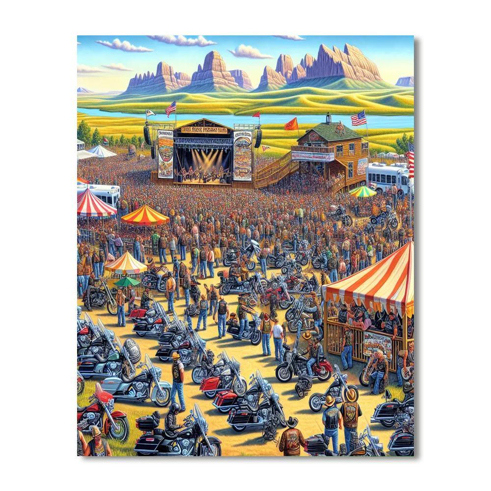 Sturgis Motorcycle Rally - DIY Painting By Numbers Kit