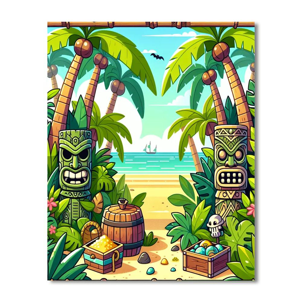 Tropical Tiki Adventure - DIY Painting By Numbers Kit