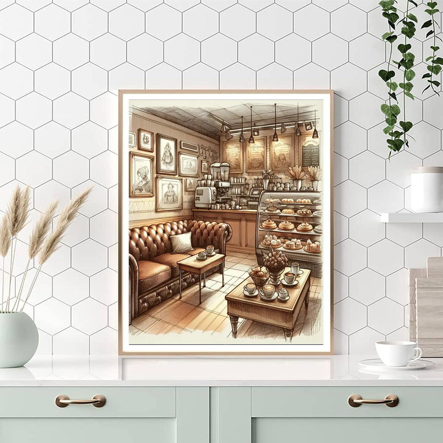 Charming Coffee Shop - DIY Painting By Numbers Kit
