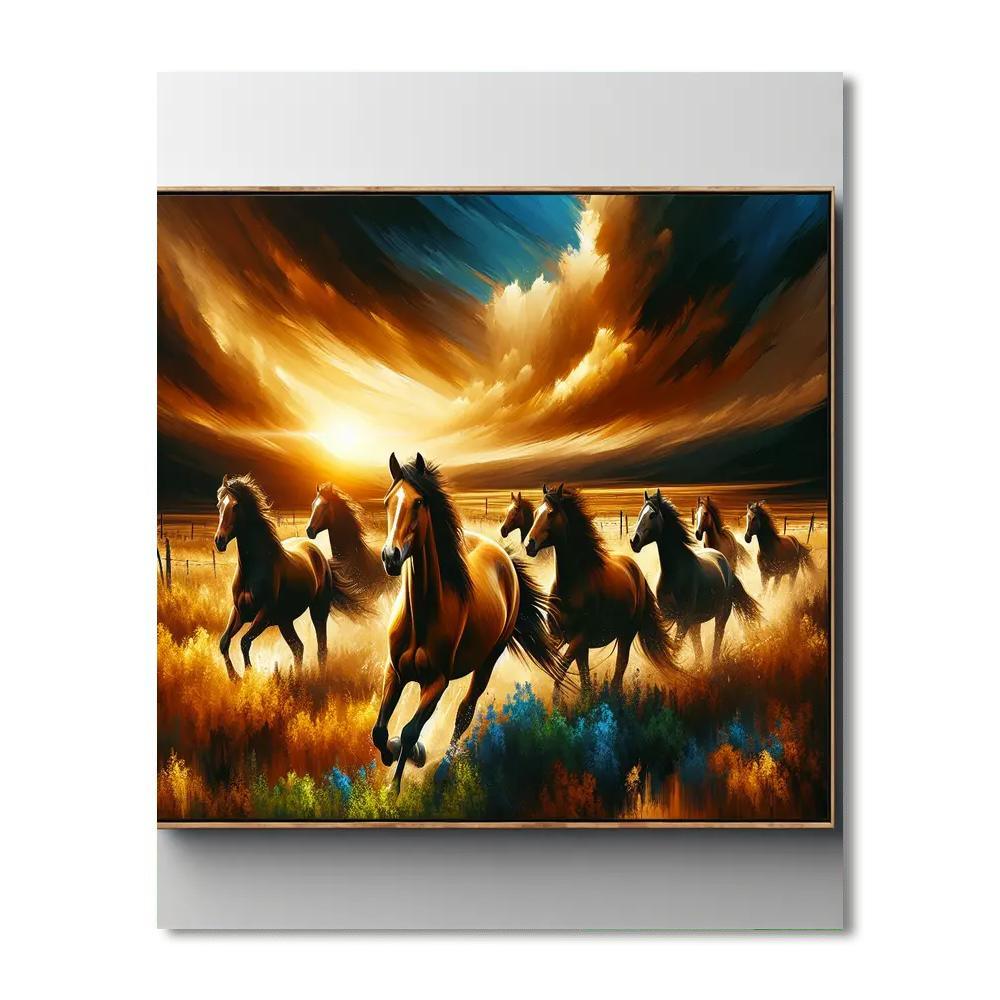 Majestic Wild Horse Run - DIY Painting By Numbers Kit