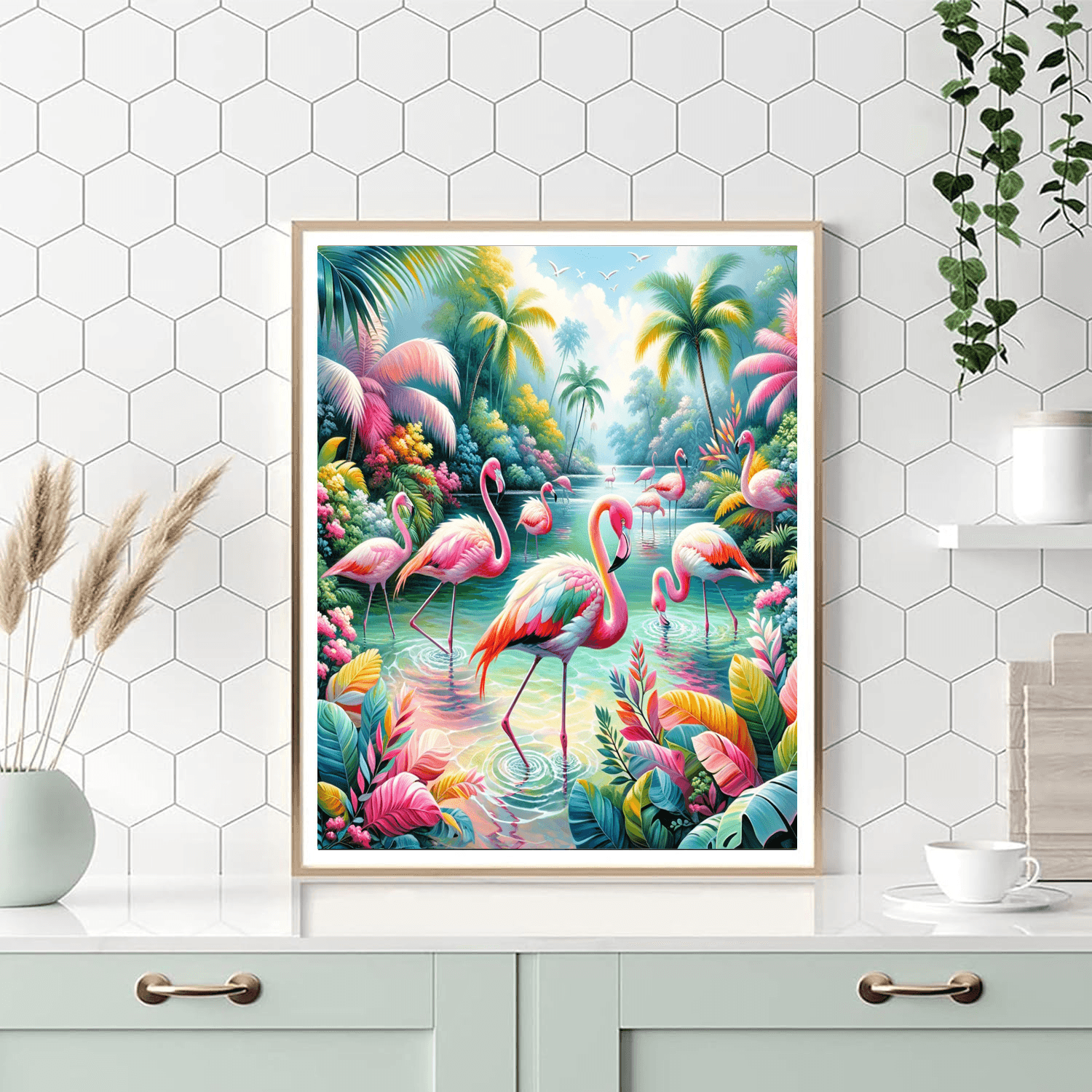 Exotic Flamingo Paradise - DIY Painting By Numbers Kit