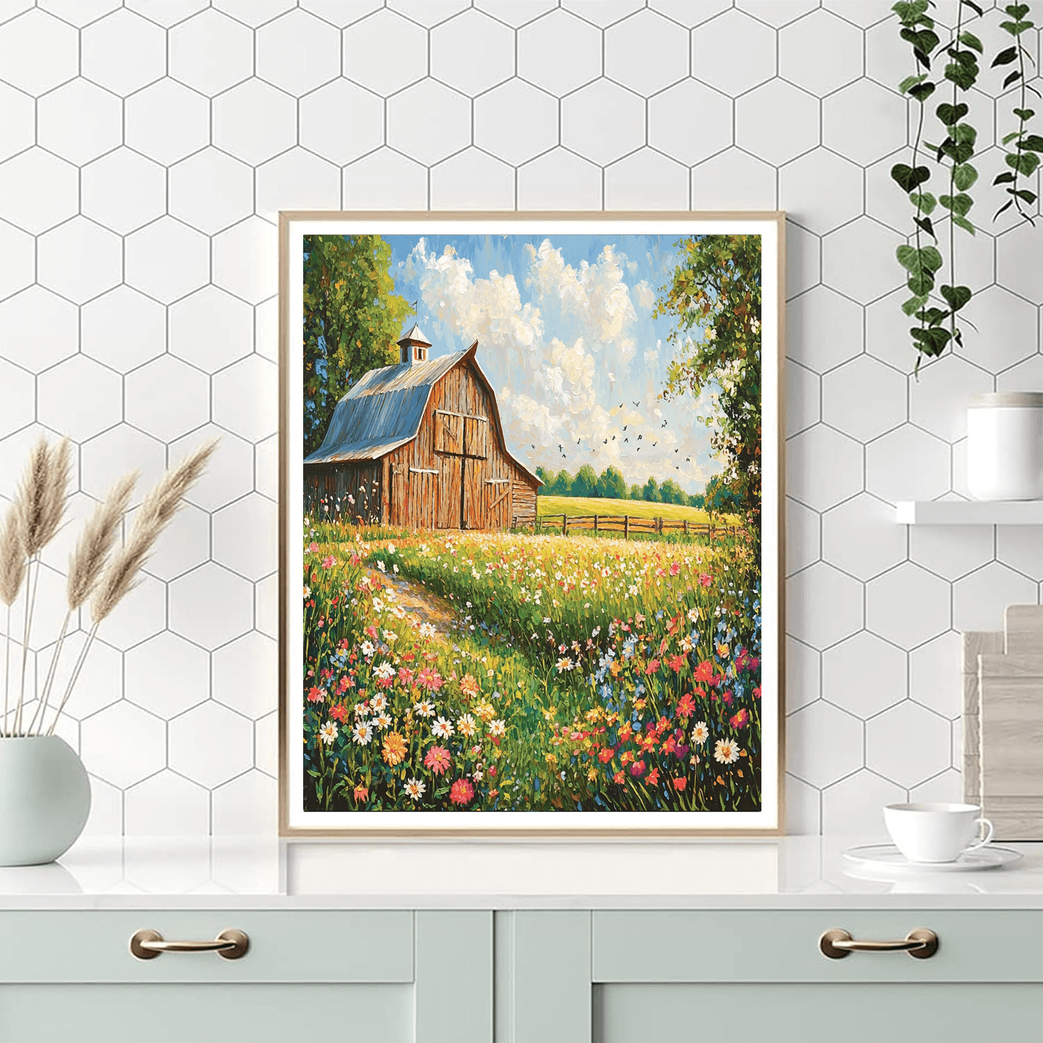 Grant Wood Inspired Country Charm - DIY Painting By Numbers Kit