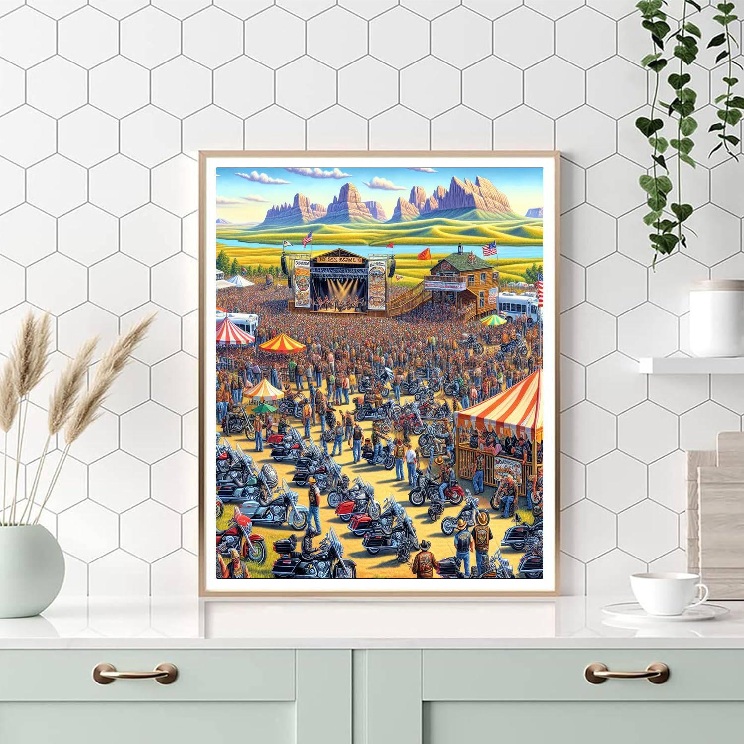 Sturgis Motorcycle Rally - DIY Painting By Numbers Kit