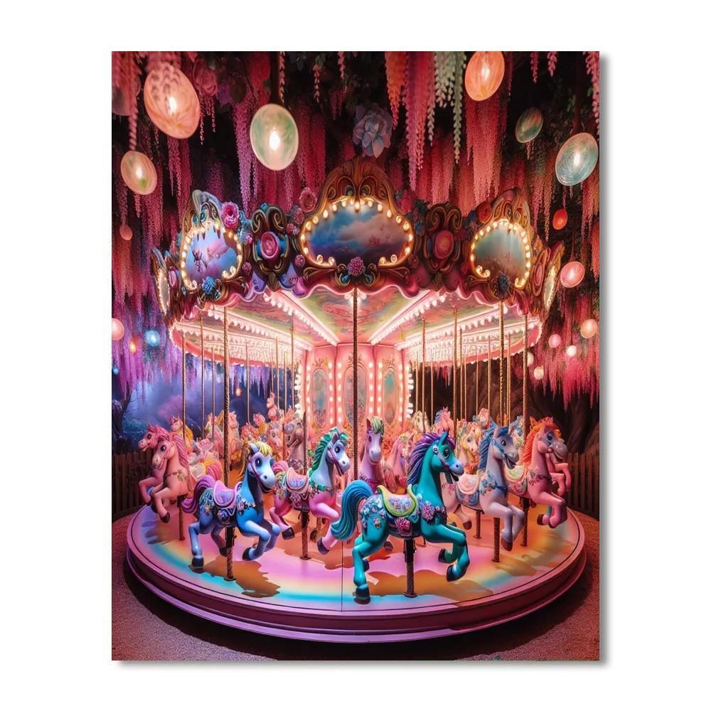 Enchanted Carousel Ride - DIY Painting By Numbers Kit