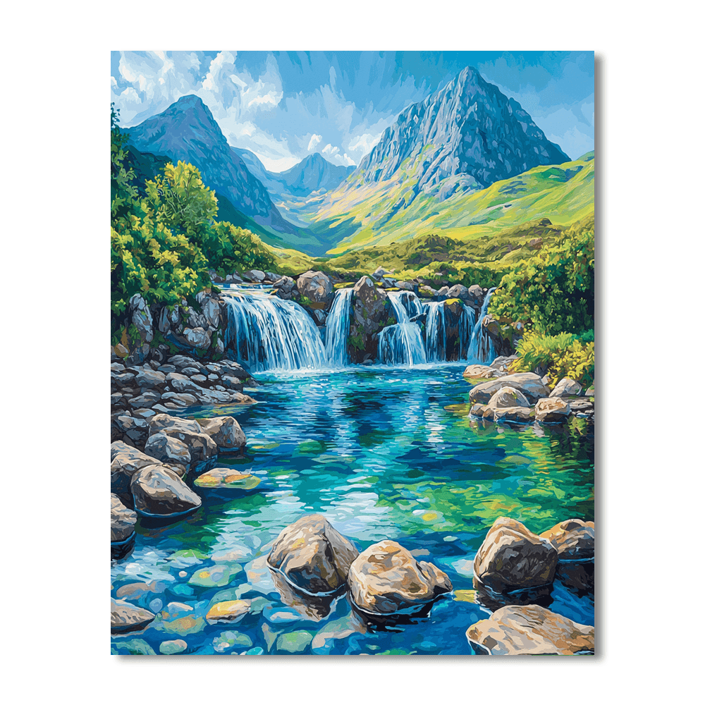 Isle of Skye Fairy Pools - Scotland - DIY Painting By Numbers Kit