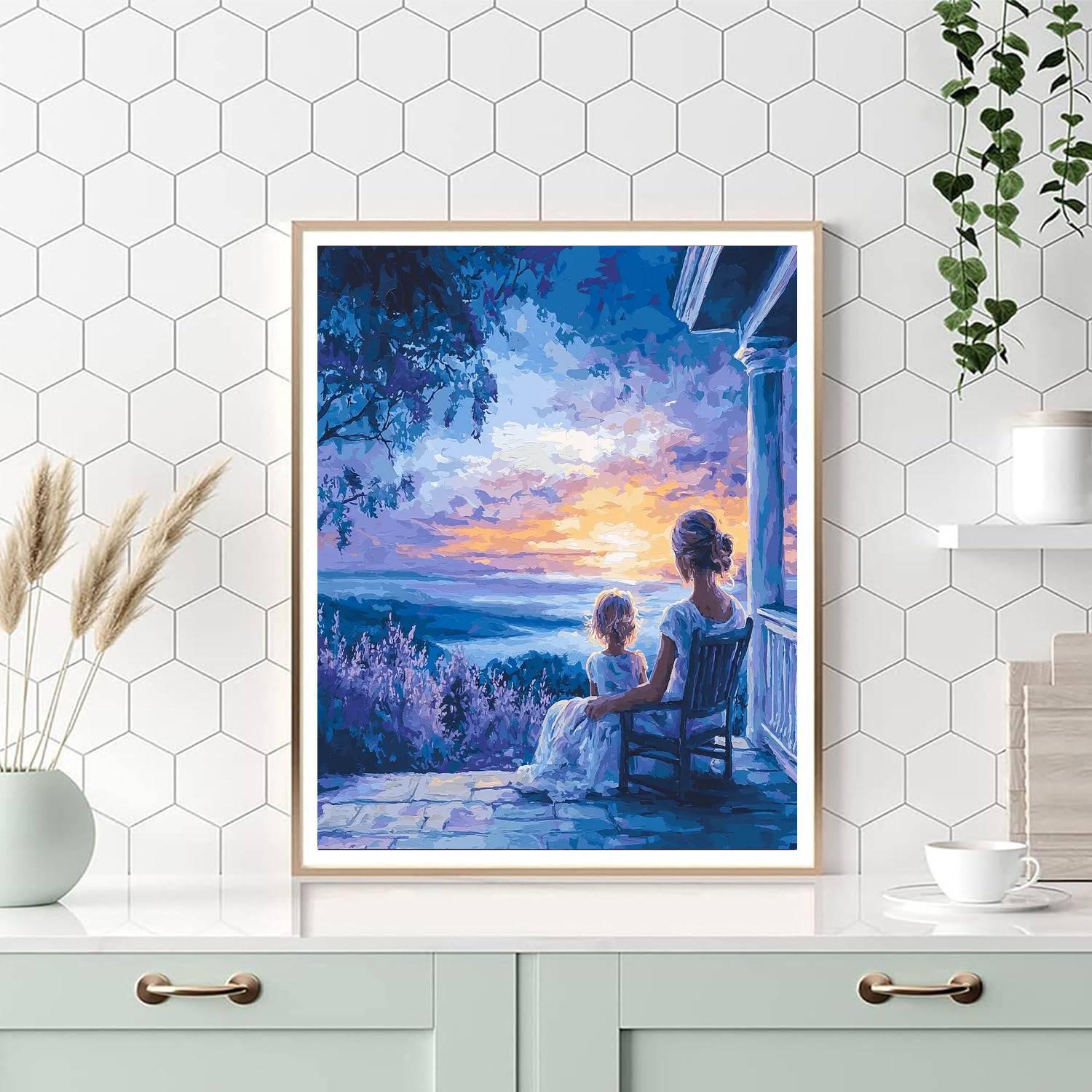 Mother and Child at Dusk - DIY Painting By Numbers Kit