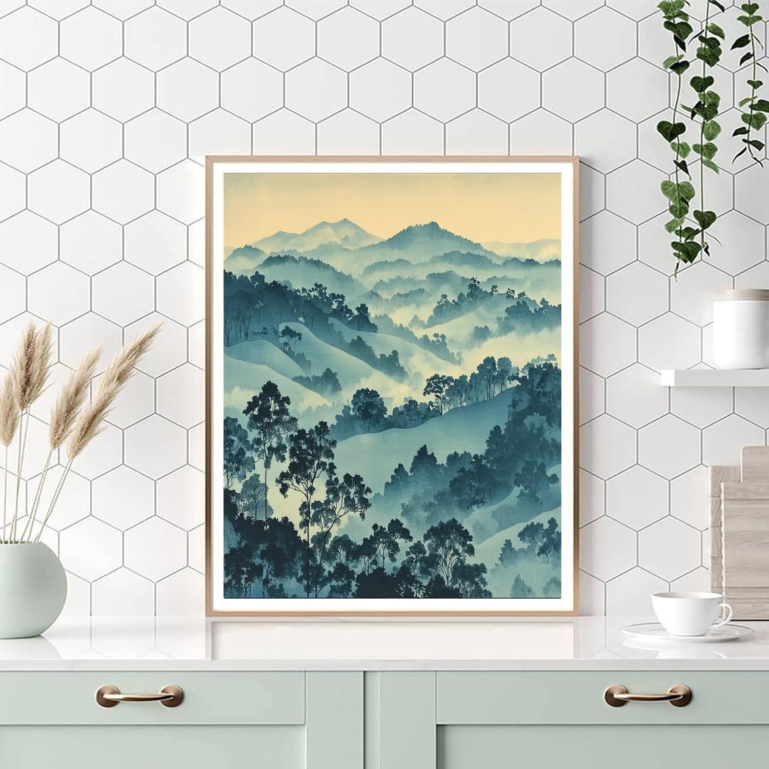 Utagawa Hiroshige Inspired Mystic Fog - DIY Painting By Numbers Kit