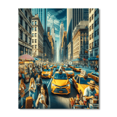 Bustling New York Street Scene - DIY Painting By Numbers Kit