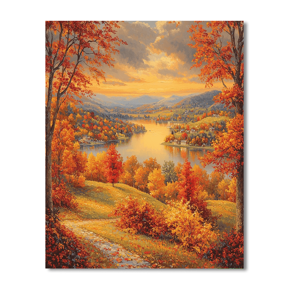 Kinkade Inspired Rustic Autumn - DIY Painting By Numbers Kit
