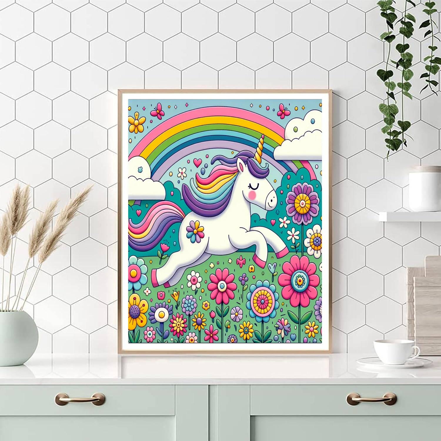 Unicorn's Enchanted Meadow - DIY Painting By Numbers Kit