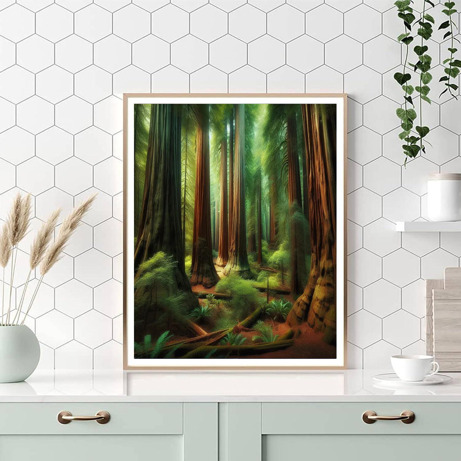 Forest of Giant Redwoods - DIY Painting By Numbers Kit
